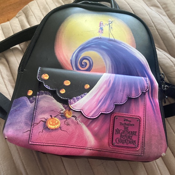 Loungefly Black and Purple Nightmare Before Christmas Backpack - Picture 1 of 1
